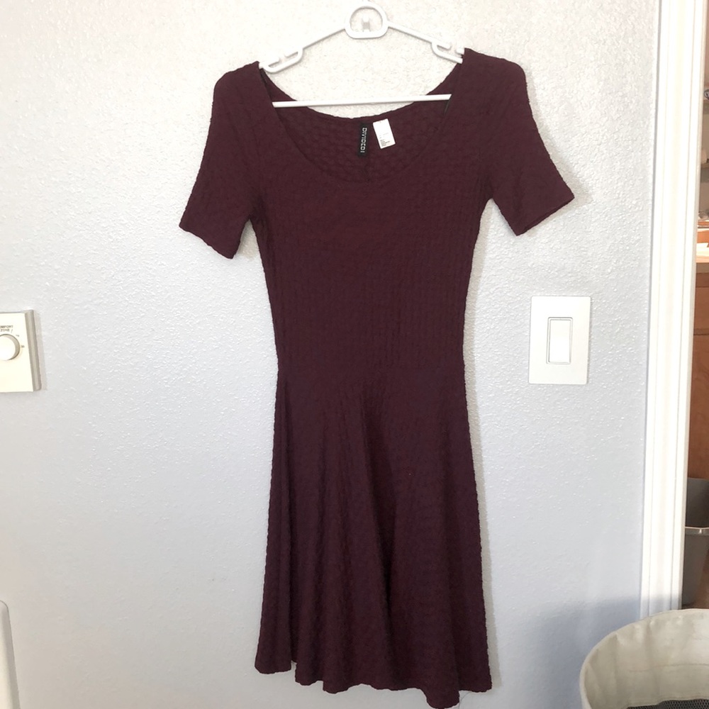 Business casual dress in wine color